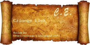 Czinege Elek névjegykártya