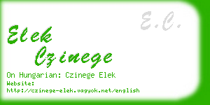 elek czinege business card